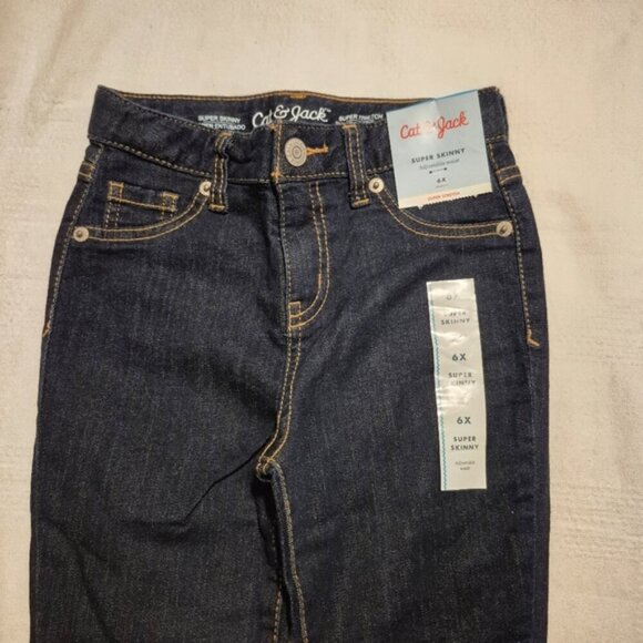 Cat & Jack girls size 6X super skinny super stretch adjustable waist jeans NWT - Picture 2 of 7